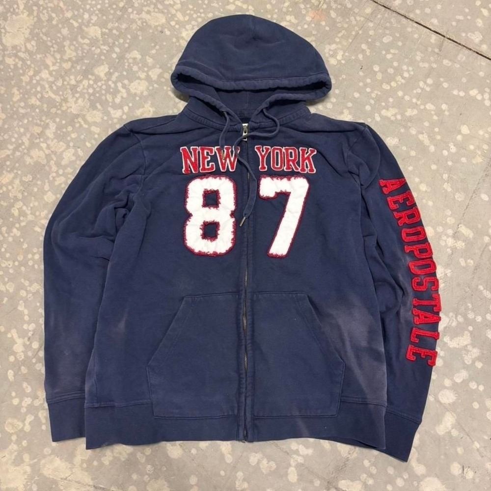 Vintage y2k Sun Faded Aeropostale Aero New York Full Zip HoodieSize XL